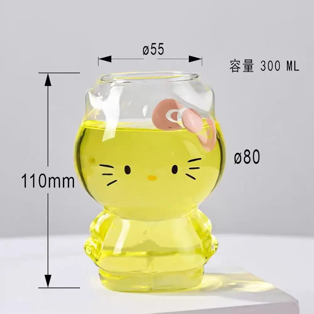 Hello Kitty Glass Mug - Cute Cartoon Coffee & Tea Cup