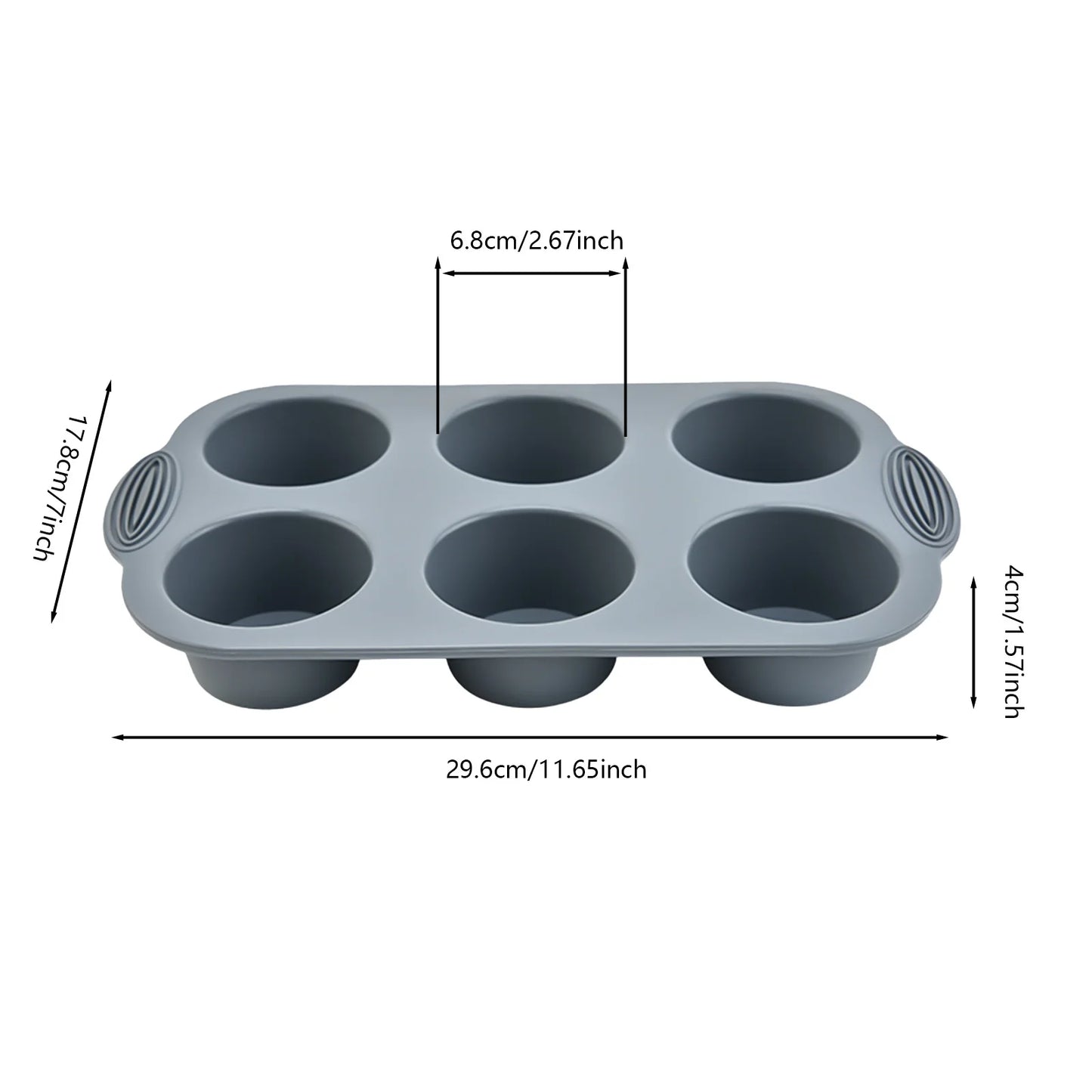 6-Cup Silicone Cake & Muffin Mold – Non-Stick Baking Tray