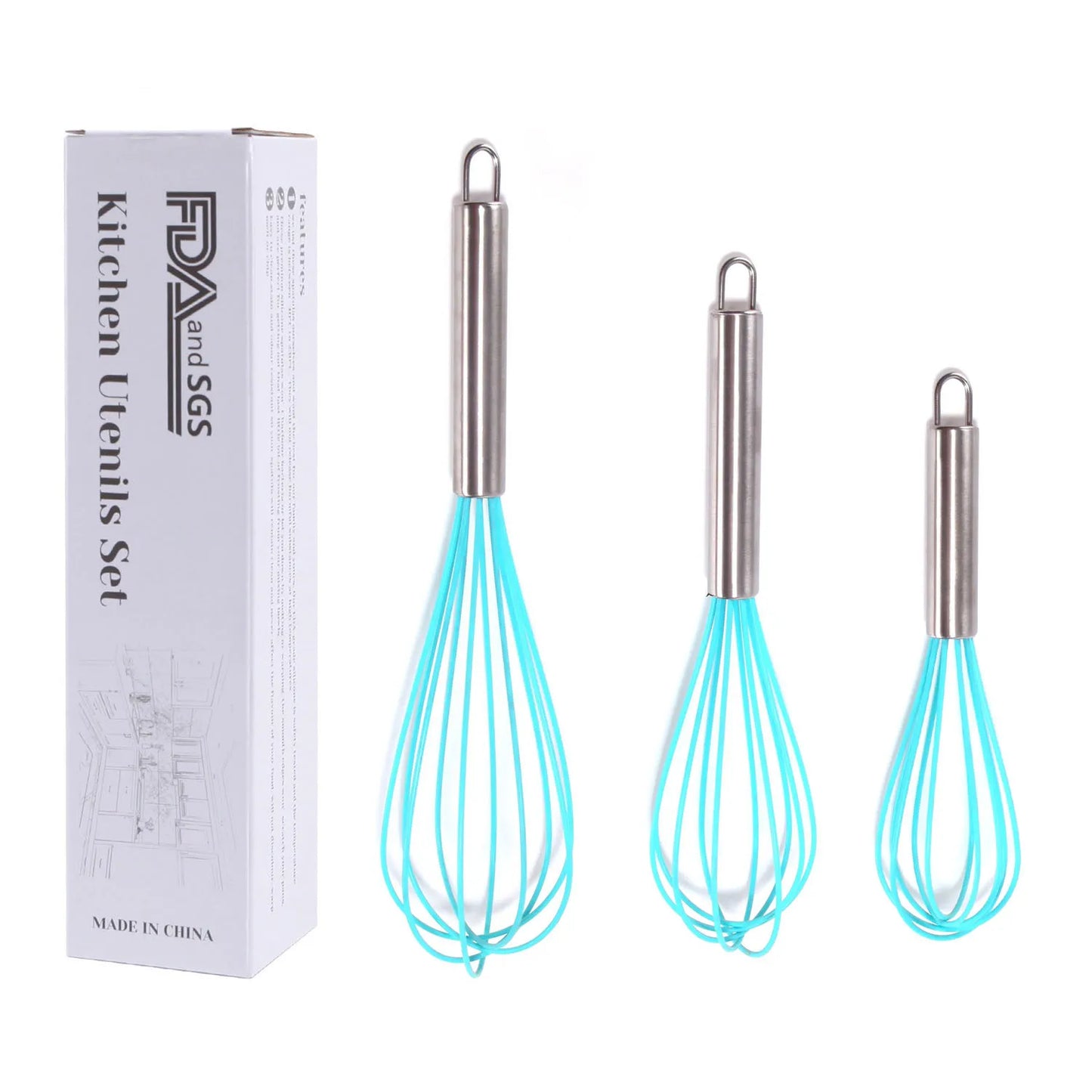 Stainless Steel Balloon Whisk – Manual Egg Beater (8/10/12 Inch)