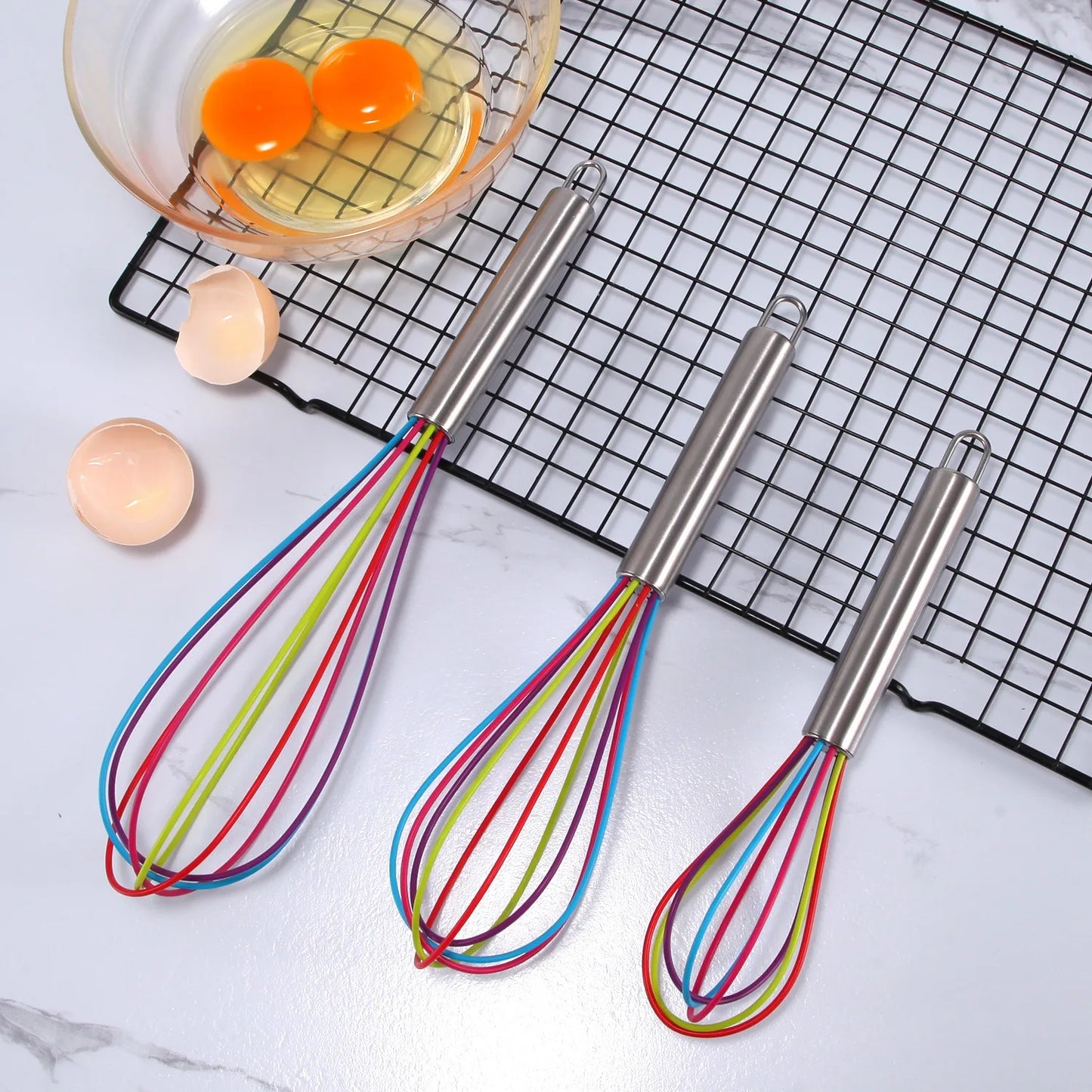 Stainless Steel Balloon Whisk – Manual Egg Beater (8/10/12 Inch)