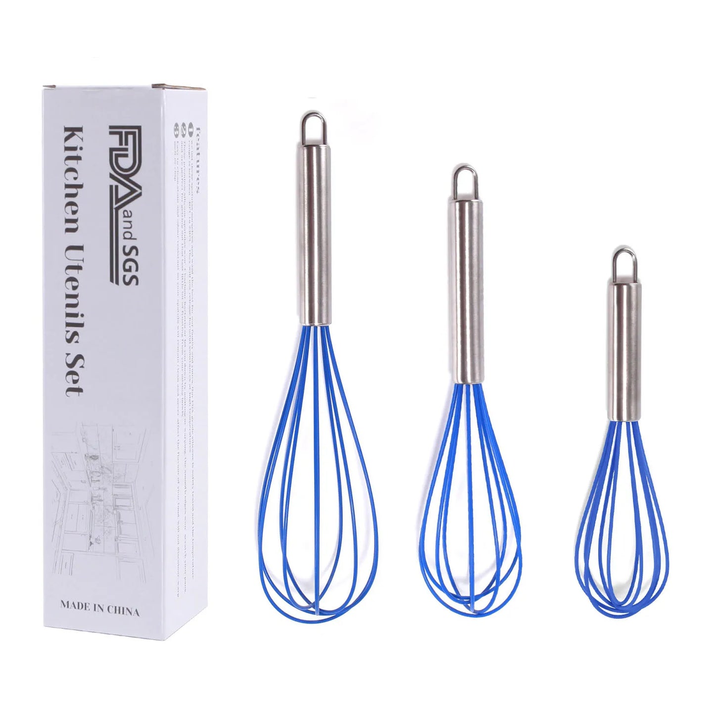 Stainless Steel Balloon Whisk – Manual Egg Beater (8/10/12 Inch)