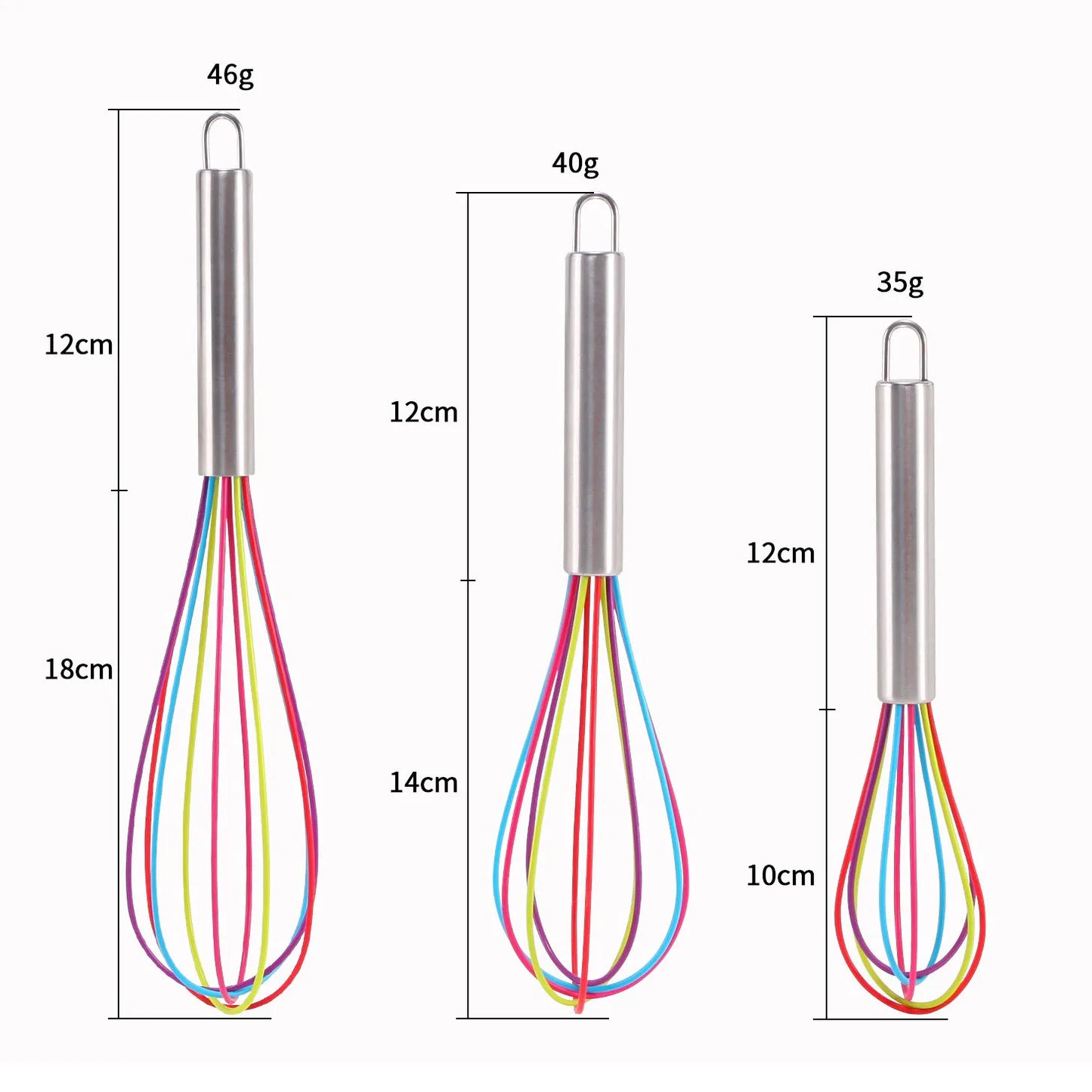 Stainless Steel Balloon Whisk – Manual Egg Beater (8/10/12 Inch)