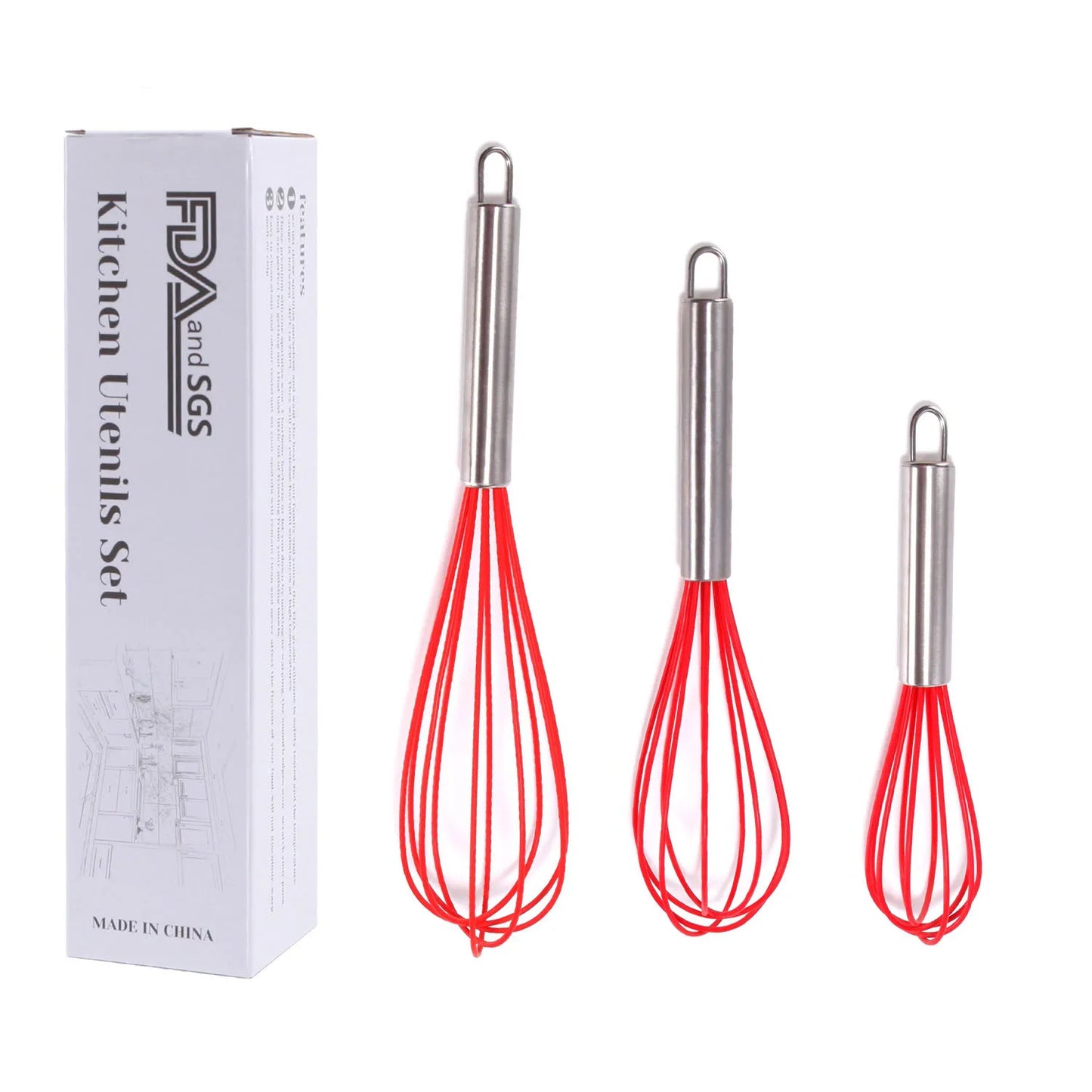 Stainless Steel Balloon Whisk – Manual Egg Beater (8/10/12 Inch)