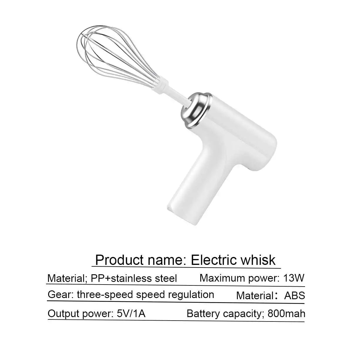 Portable Cordless Handheld Mixer – 3-Speed Electric Egg Beater | EcoWhisk™