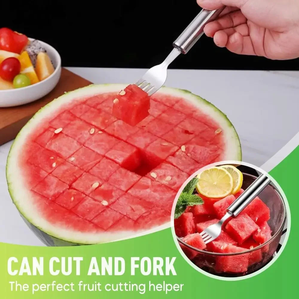2-in-1 Watermelon Cutter & Fork Slicer – Stainless Stee