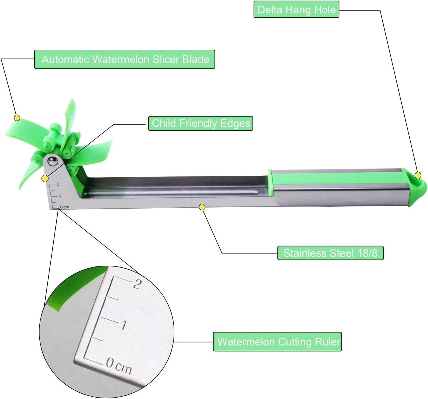 Stainless Steel Windmill Watermelon Cutter – Quick Fruit Slicer Tool