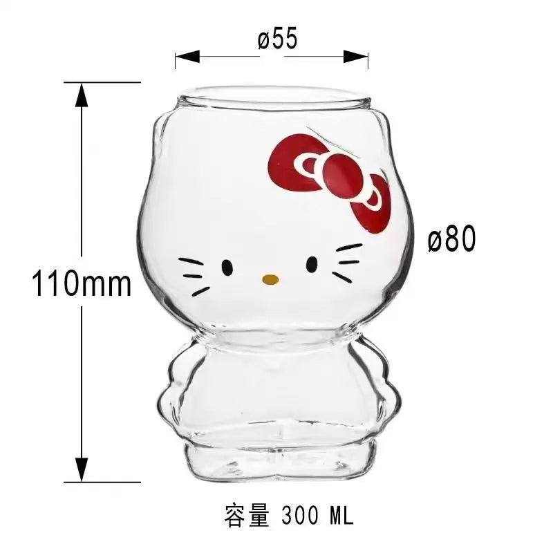 Hello Kitty Glass Mug - Cute Cartoon Coffee & Tea Cup