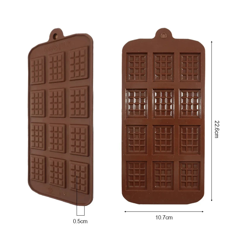 12-Cell Silicone Chocolate & Fondant Mold – Non-Stick Baking Tray
