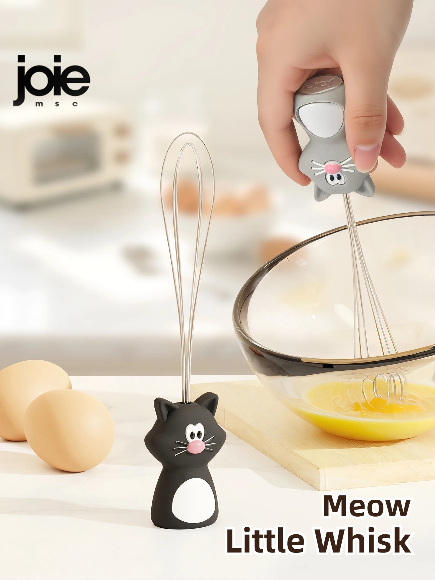 Joie Meow Little Whisk – Manual Stainless Steel Egg Beater