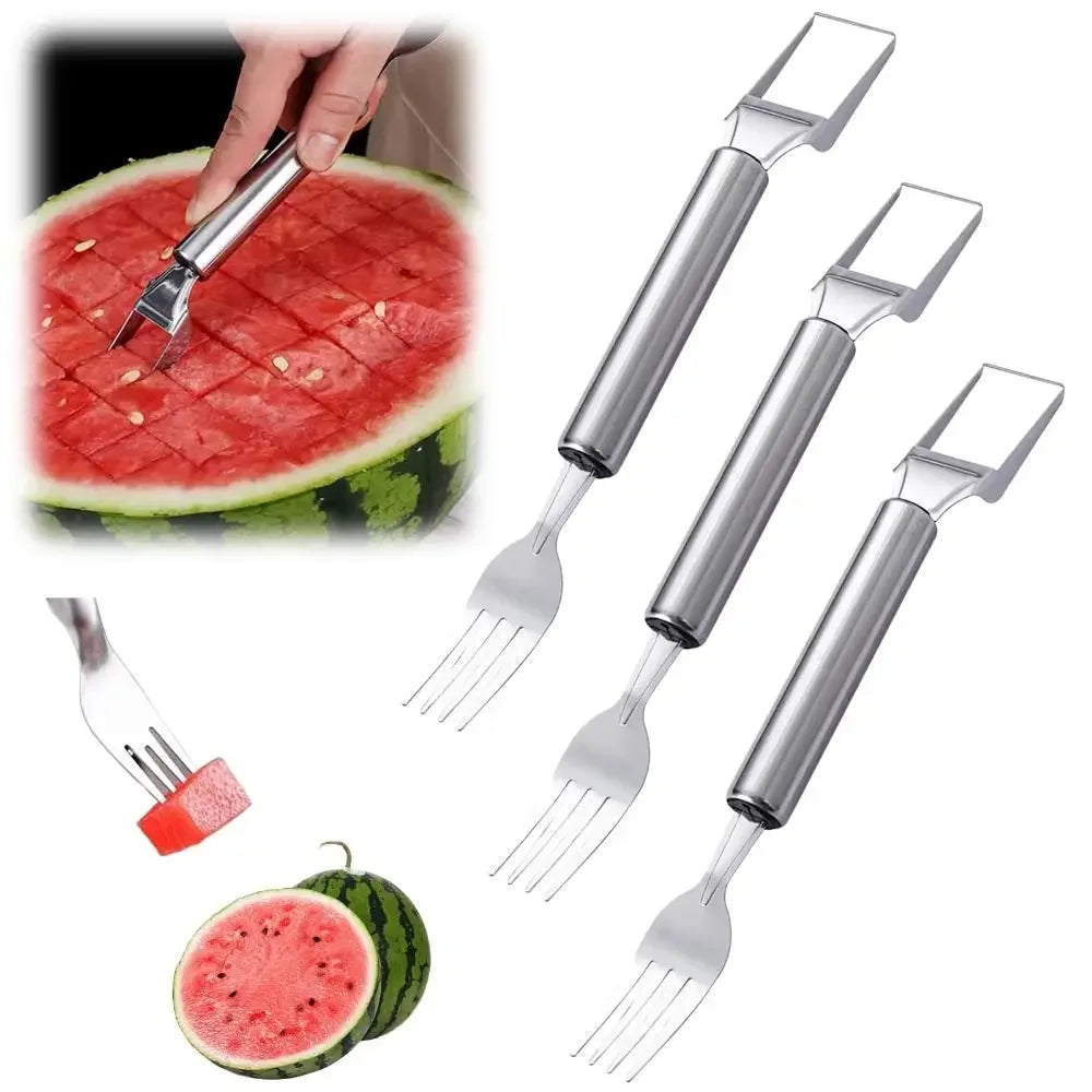 2-in-1 Watermelon Cutter & Fork Slicer – Stainless Stee