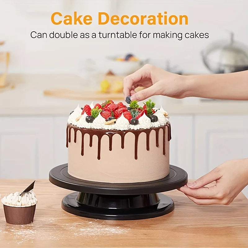 1/6pcs Cake Turntable Set with 2 Frosting Spatula 3 Icing Smoother Scraper