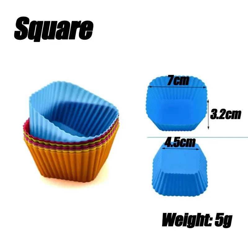 5/10/20/30pcs/lot Silicone Cake Mold Round Heart Shape Muffin Cupcake
