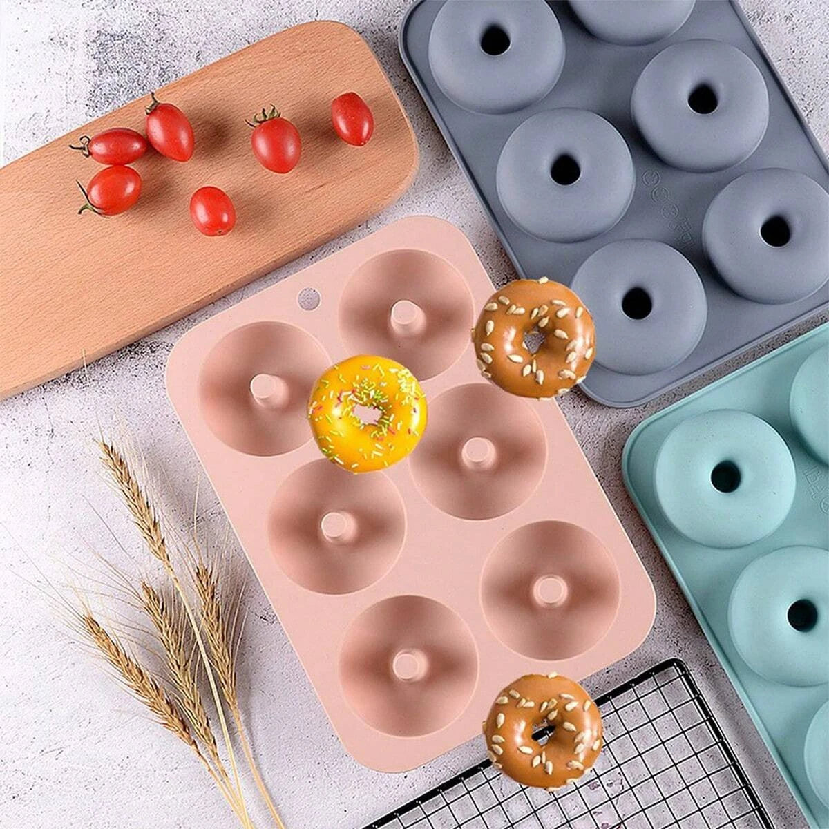 6-Hole Silicone Donuts Mold – Non-Stick Flexible Baking Tray