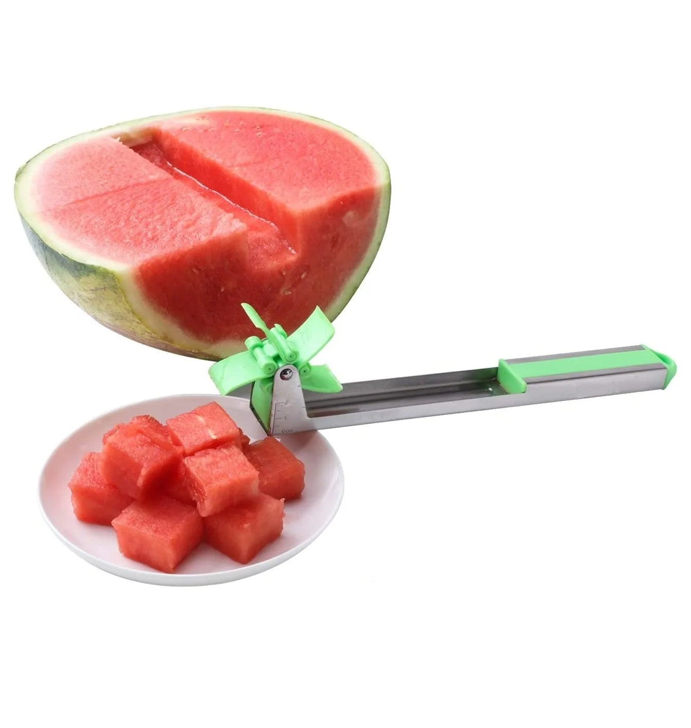 Stainless Steel Windmill Watermelon Cutter – Quick Fruit Slicer Tool