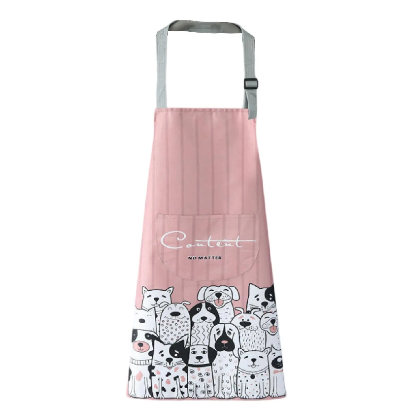 Household Creative Cartoon Print Kitchen Apron – Waterproof & Hanging Neck