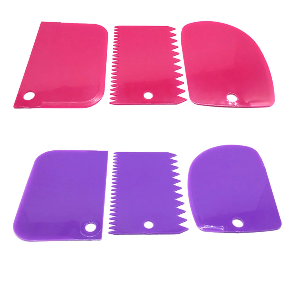 3-Piece Cake Cream Scraper Set – Fondant & Baking Tools