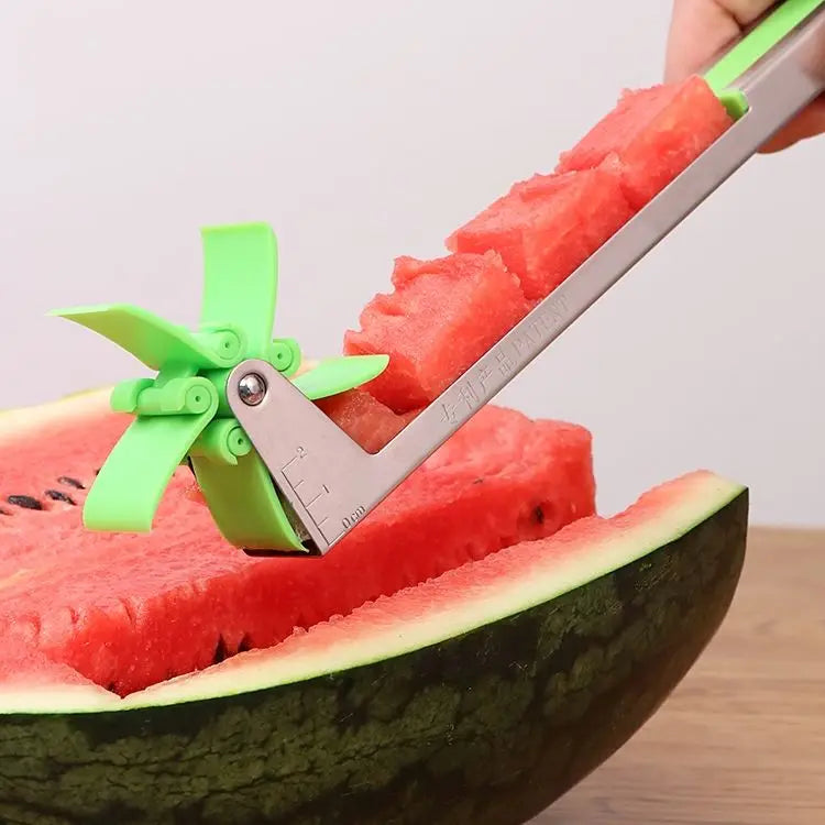 Stainless Steel Windmill Watermelon Cutter – Quick Fruit Slicer Tool
