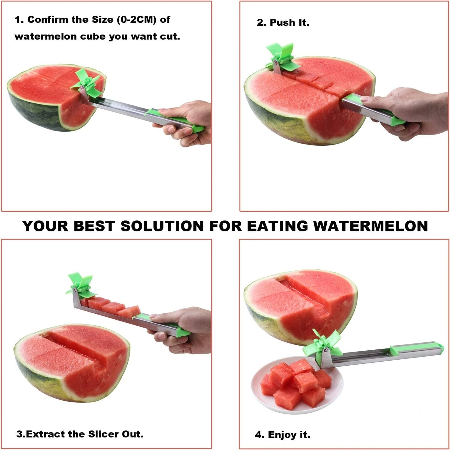 Stainless Steel Windmill Watermelon Cutter – Quick Fruit Slicer Tool