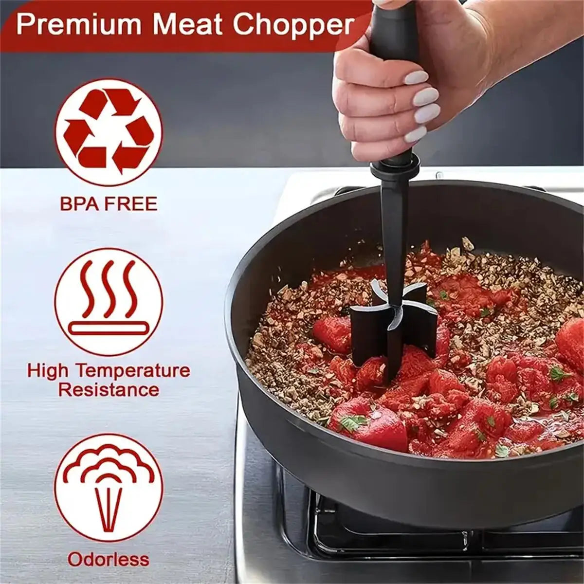 Heat-Resistant Meat Chopper & Ground Beef Smasher