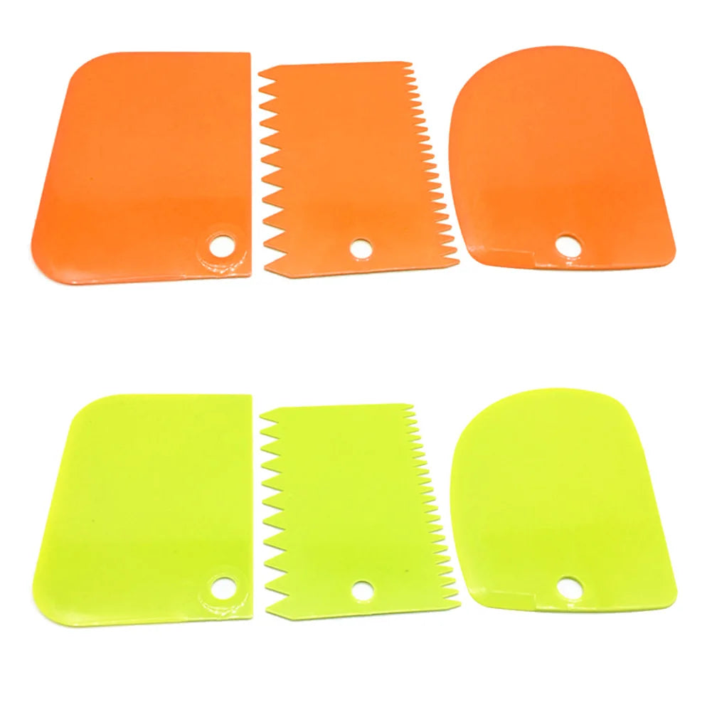 3-Piece Cake Cream Scraper Set – Fondant & Baking Tools