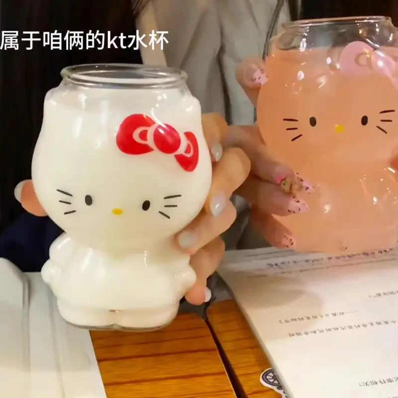 Hello Kitty Glass Mug - Cute Cartoon Coffee & Tea Cup