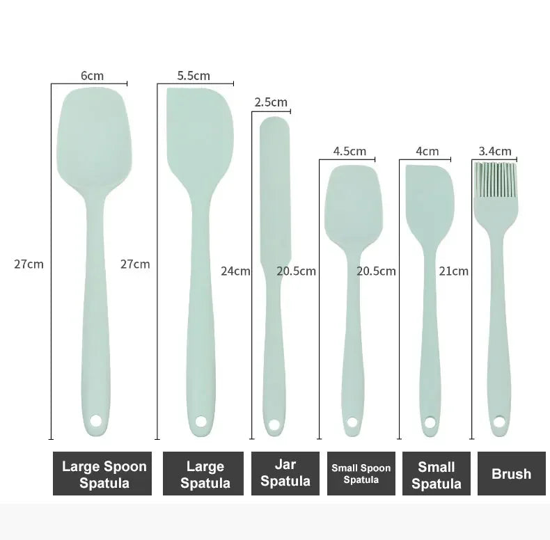 6-Piece Heat-Resistant Silicone Spatula Set