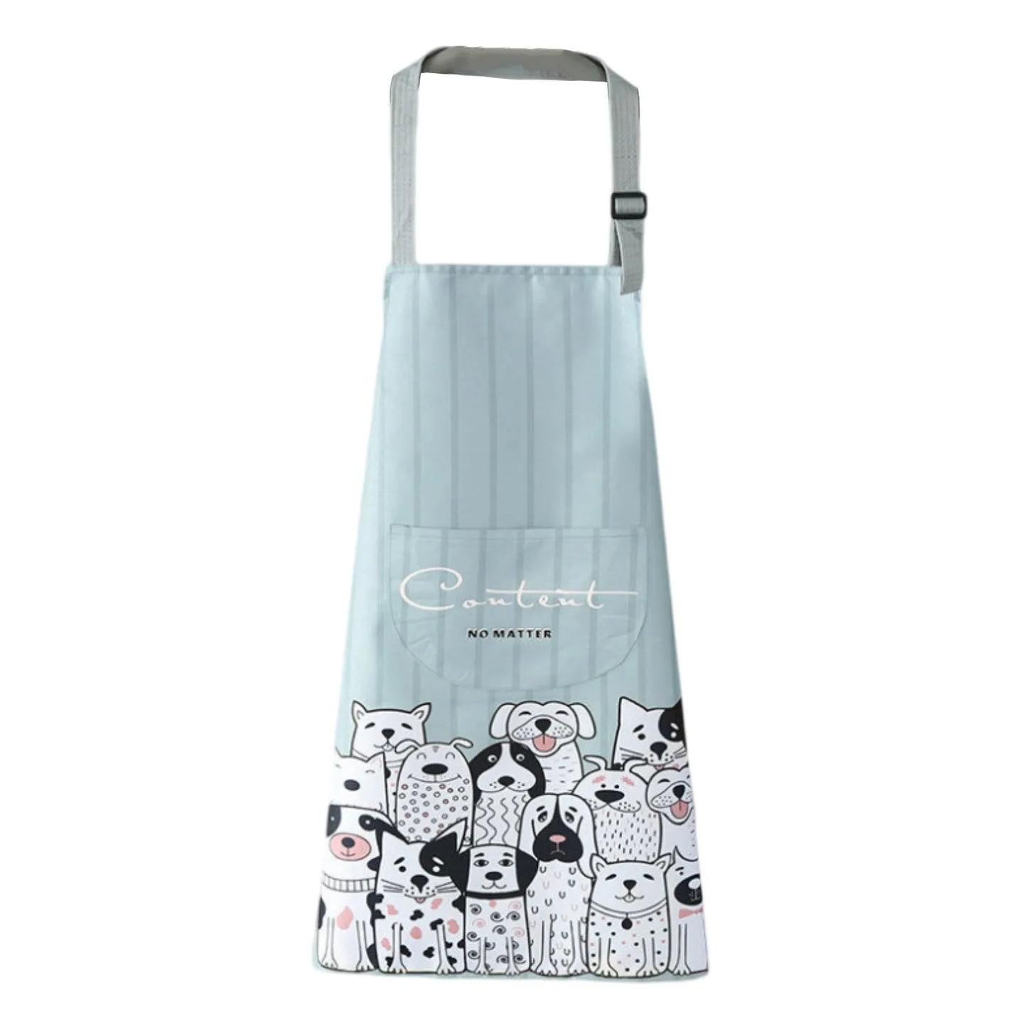 Household Creative Cartoon Print Kitchen Apron – Waterproof & Hanging Neck