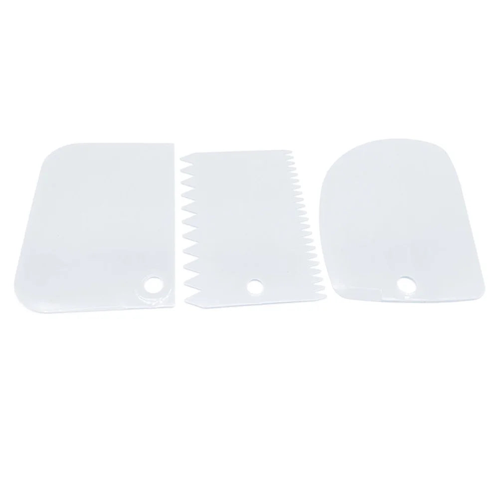 3-Piece Cake Cream Scraper Set – Fondant & Baking Tools