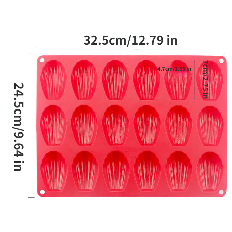 DIY Mini Madeleine Baking Mold – Food-Grade Silicone Shell Pan for Cakes & Cookies