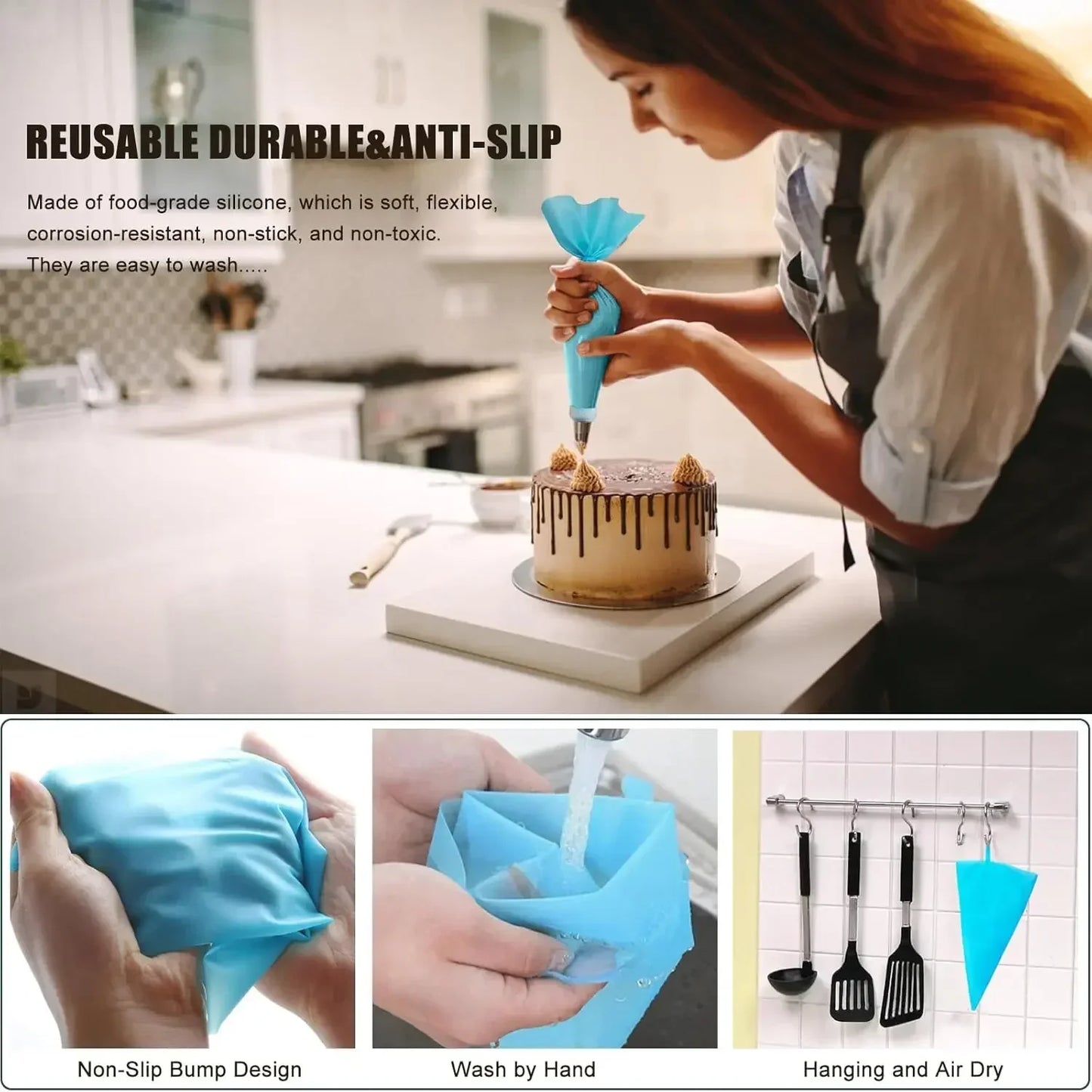 Piping Bags Cake Decorating Tools Reusable Silicone Pastry Bags