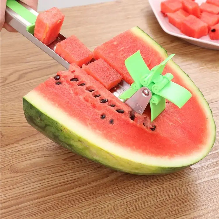 Stainless Steel Windmill Watermelon Cutter – Quick Fruit Slicer Tool