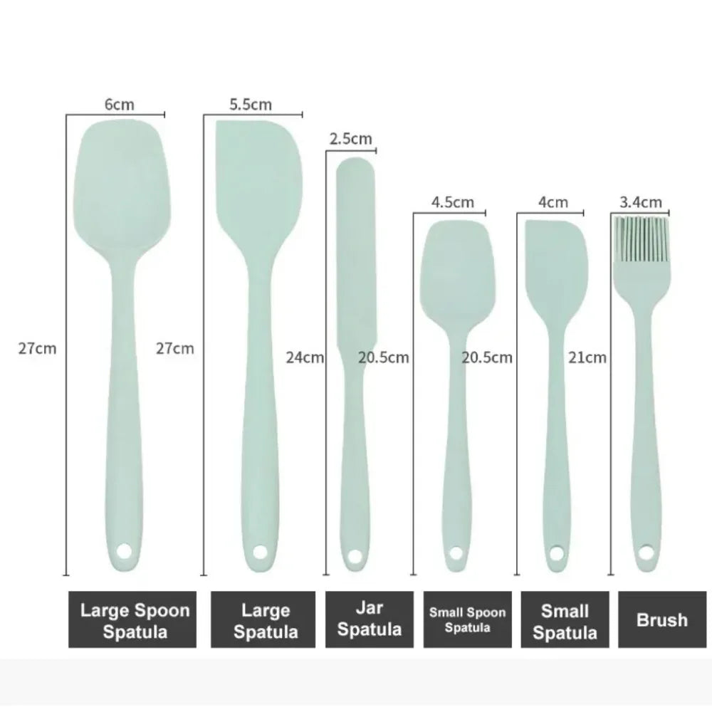 6-Piece Heat-Resistant Silicone Spatula Set