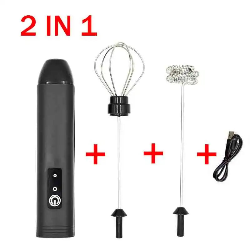 Electric Handheld Milk Frother & Mini Blender – Portable 27mm Whisk