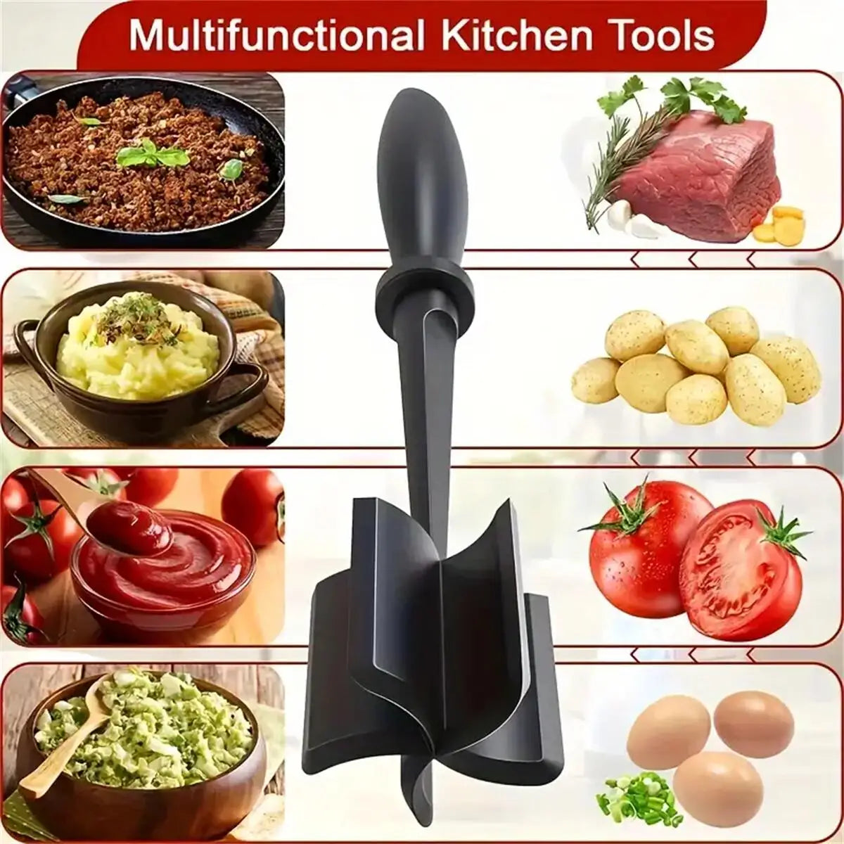 Heat-Resistant Meat Chopper & Ground Beef Smasher