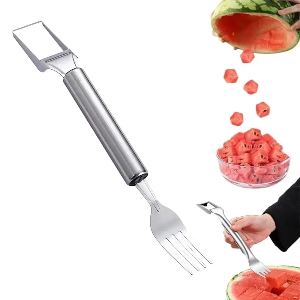 2-in-1 Watermelon Cutter & Fork Slicer – Stainless Stee