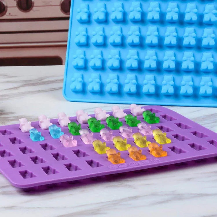 50-Cavity Bear Silicone Mold with Dropper – Candy & Ice Cube Tray