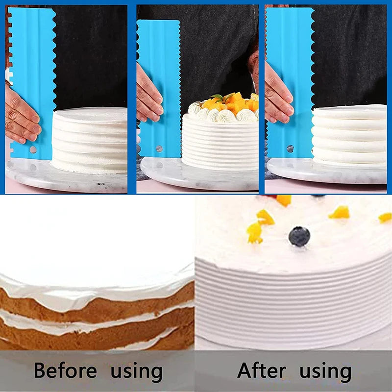 Teeth-Edge Cake Scraper for Fondant & Buttercream