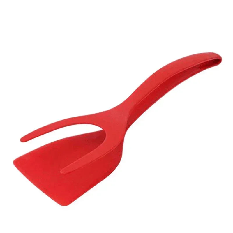 2-in-1 Nylon Grip Flip Tongs – Egg Spatula & Steak Turner