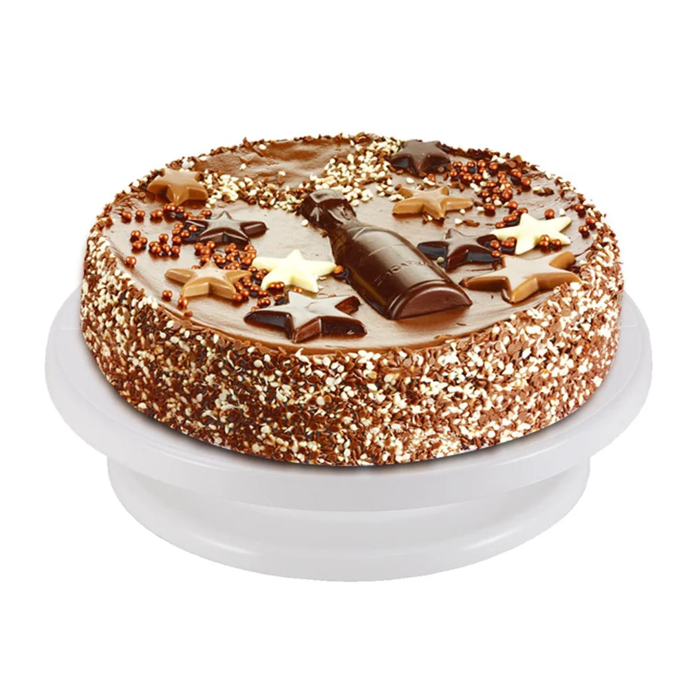 Cake Decorating Tool Kit – Rotating Turntable, Spatula & Leveler Set