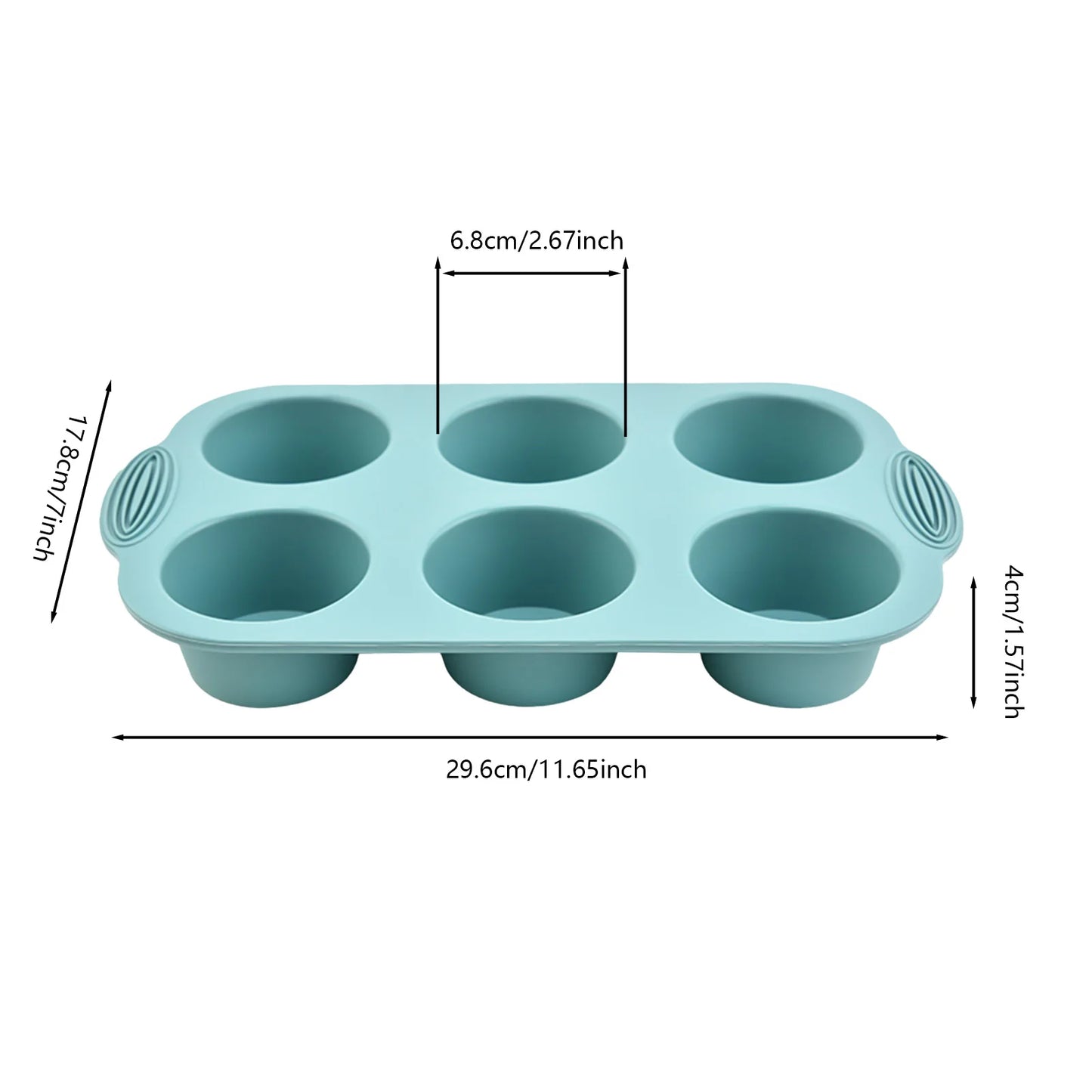 Silicone Cake Mold Pan 6 Cup Baking Tray Non-Stick Muffin Mould