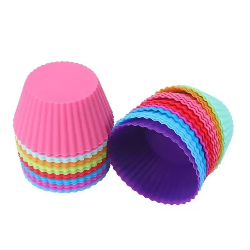 5/10/20/30pcs/lot Silicone Cake Mold Round Heart Shape Muffin Cupcake