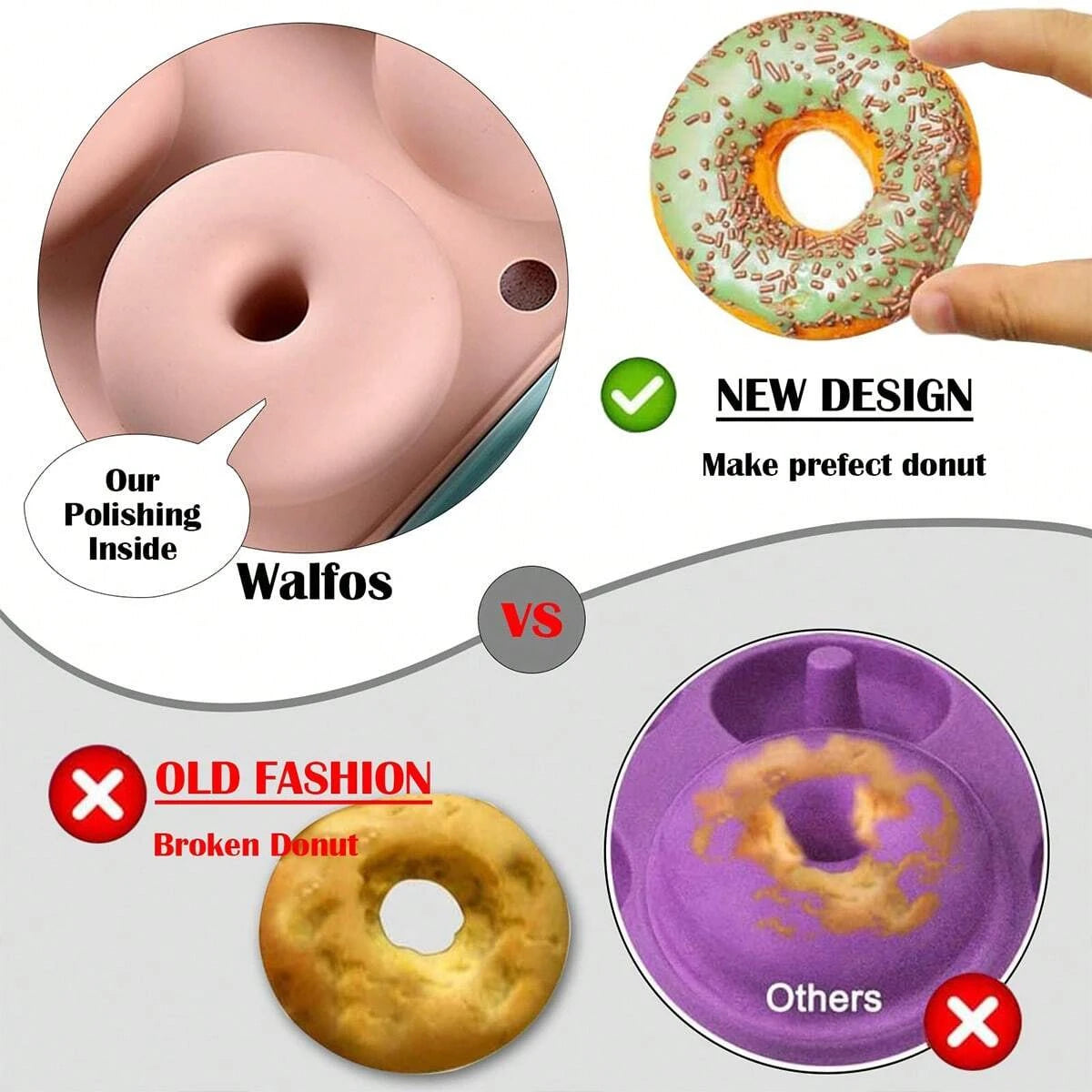 6-Hole Silicone Donuts Mold – Non-Stick Flexible Baking Tray