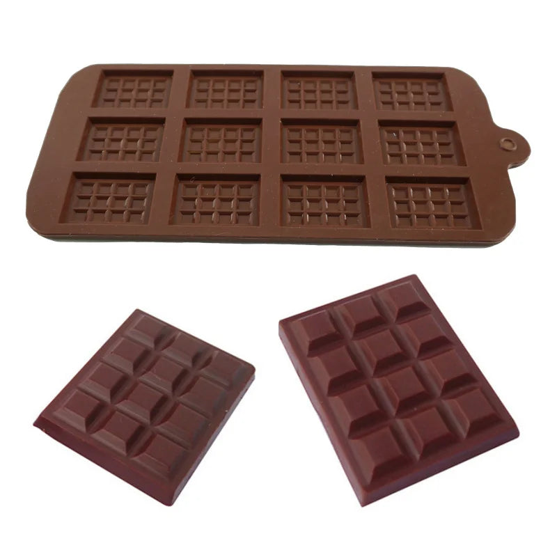 12-Cell Silicone Chocolate & Fondant Mold – Non-Stick Baking Tray