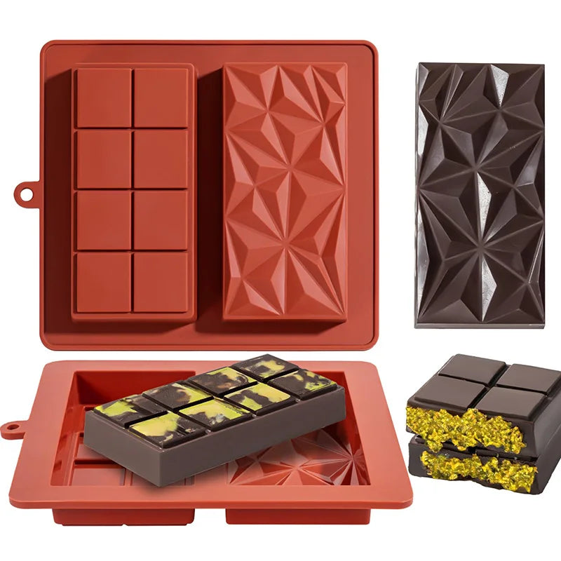 Chocolate Bar Mold Silicone Thick Chocolate Bar Mold Durable Rectangle