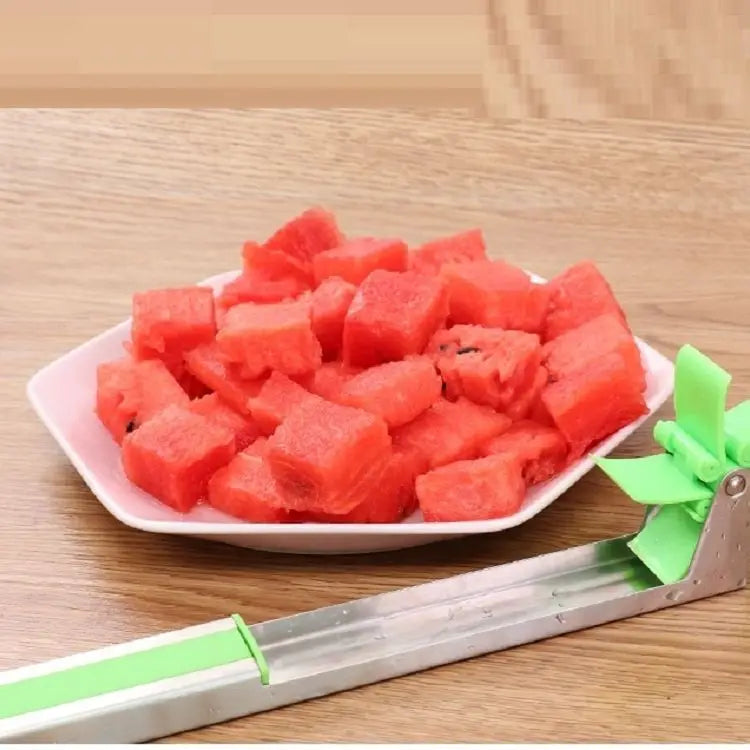 Stainless Steel Windmill Watermelon Cutter – Quick Fruit Slicer Tool