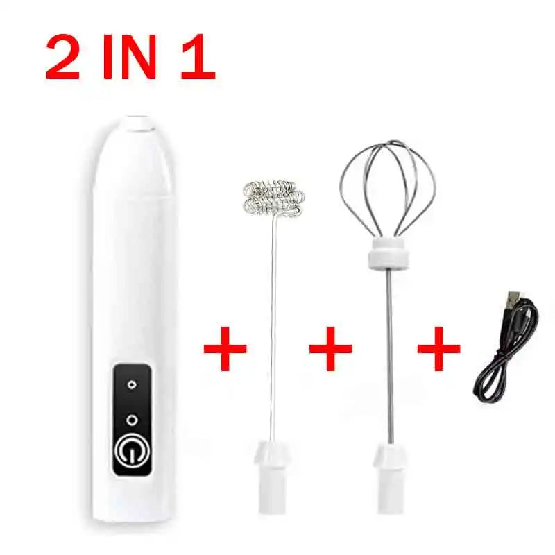 Electric Handheld Milk Frother & Mini Blender – Portable 27mm Whisk