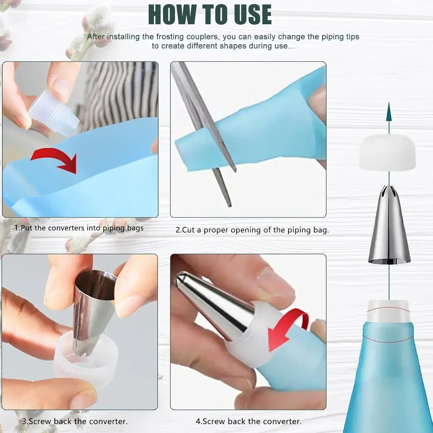 Piping Bags Cake Decorating Tools Reusable Silicone Pastry Bags