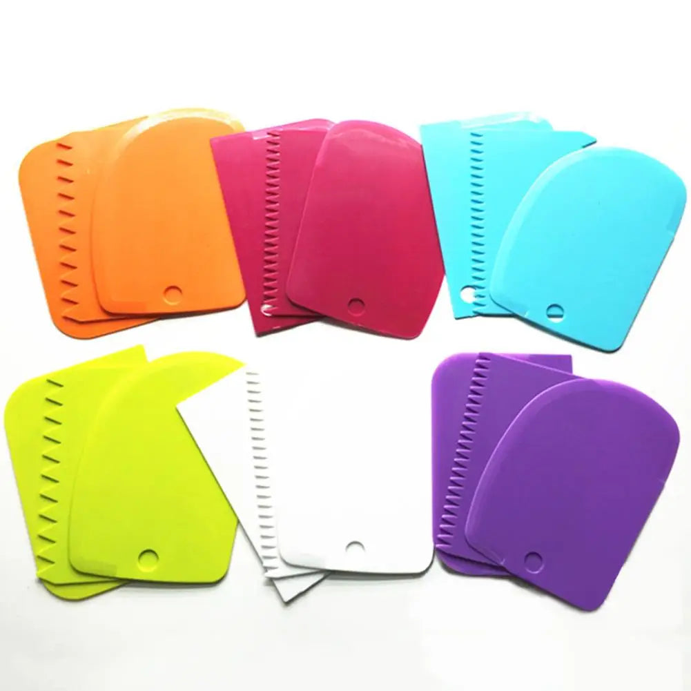 3-Piece Cake Cream Scraper Set – Fondant & Baking Tools