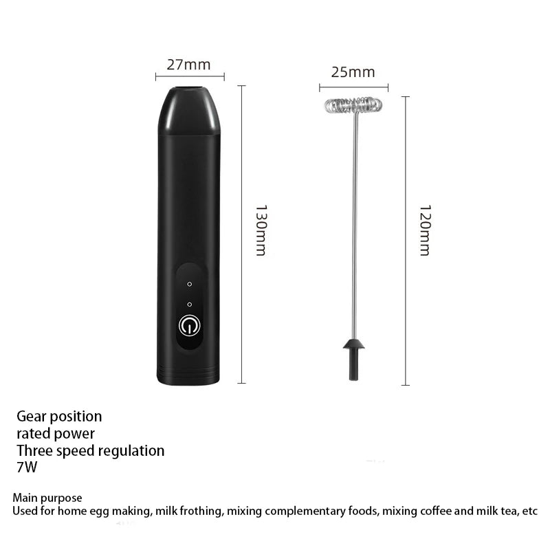 Electric Handheld Milk Frother & Mini Blender – Portable 27mm Whisk