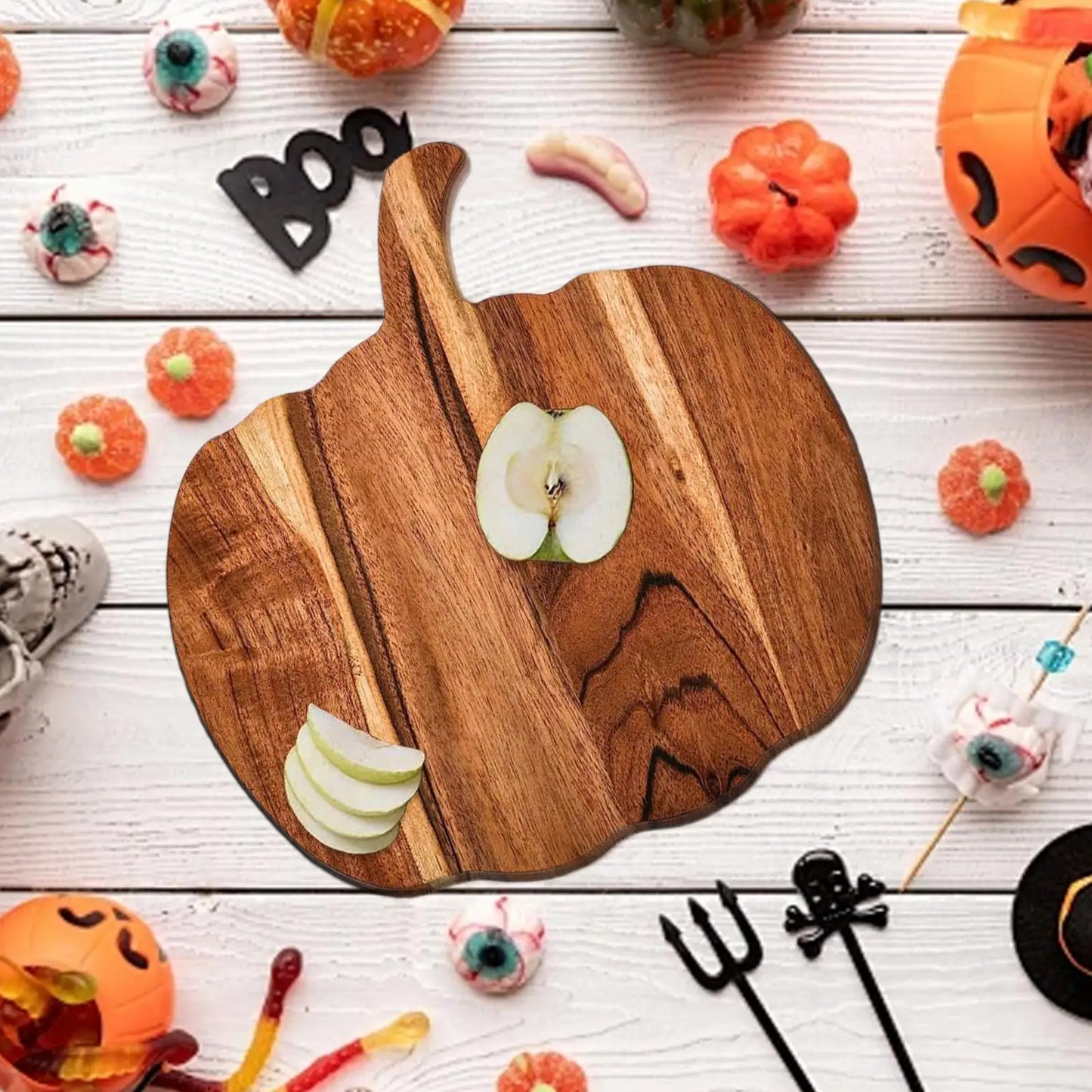 PumpkinCraft™ Halloween Wooden Cutting & Serving Board